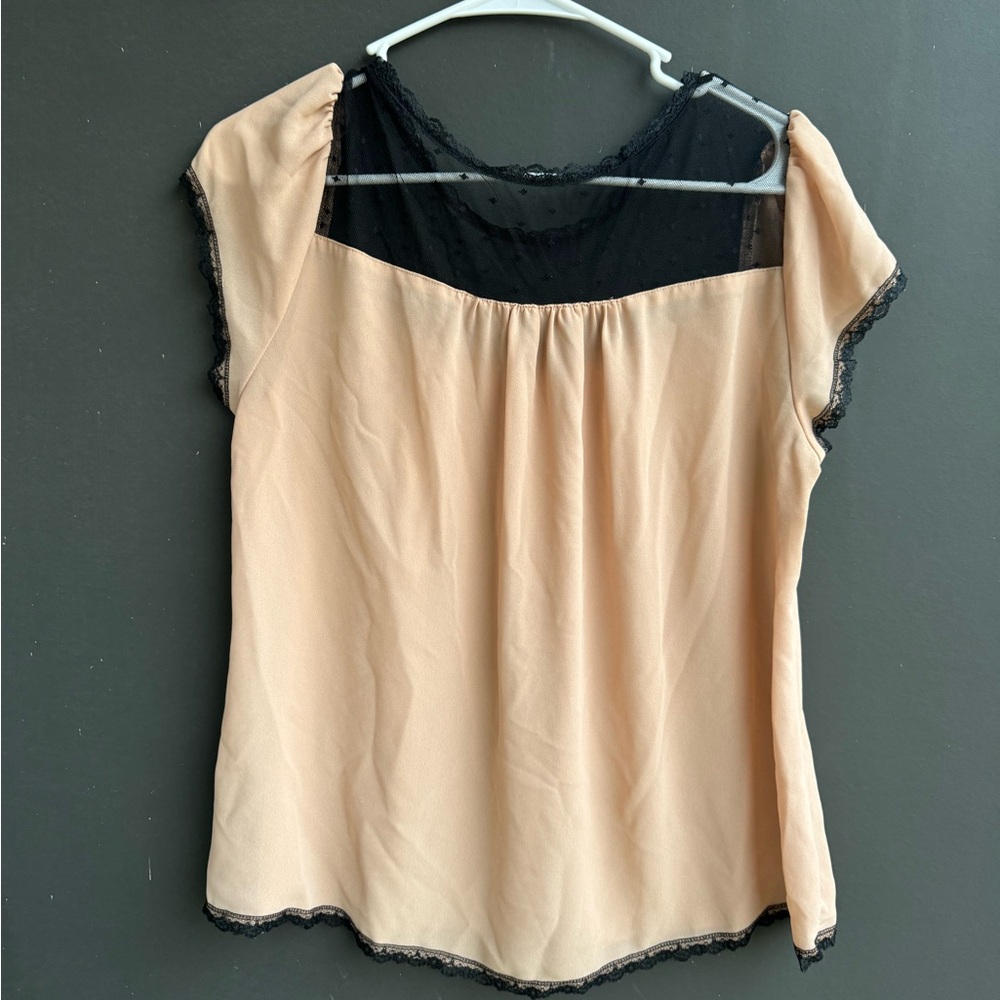 Pretty cream and black sheer Pajama top
